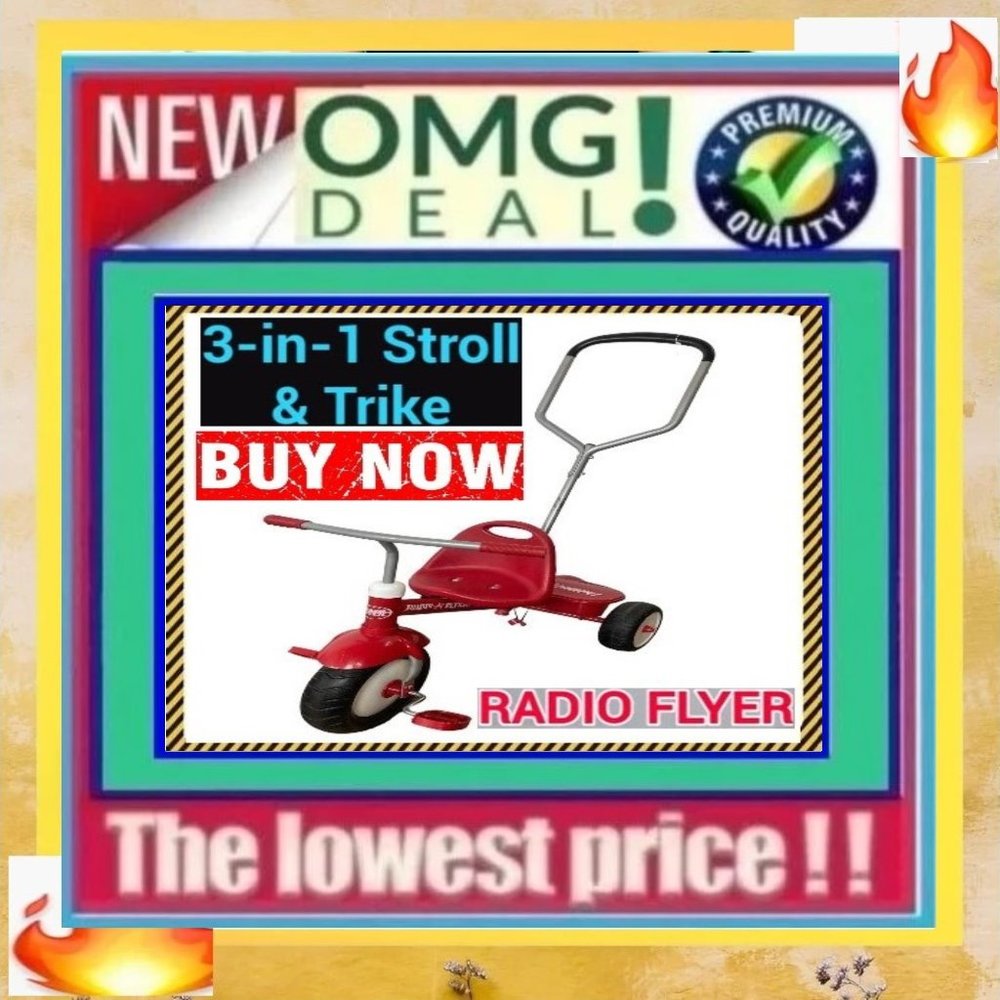 ✅🗣🚨🔴SALE🔴RADIO FLYER Steer&Stroll TRIKE Deluxe TRICYCLE BIKE🚨📢🤑BUY NOW🤑